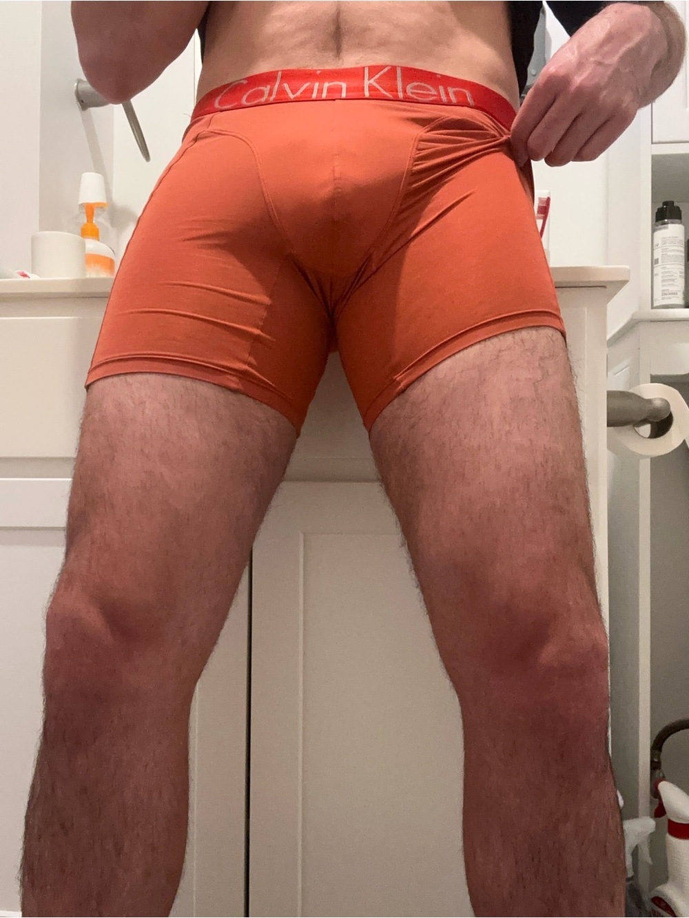 Calvin Klein Men's Rust Orange Stretch Boxer Briefs